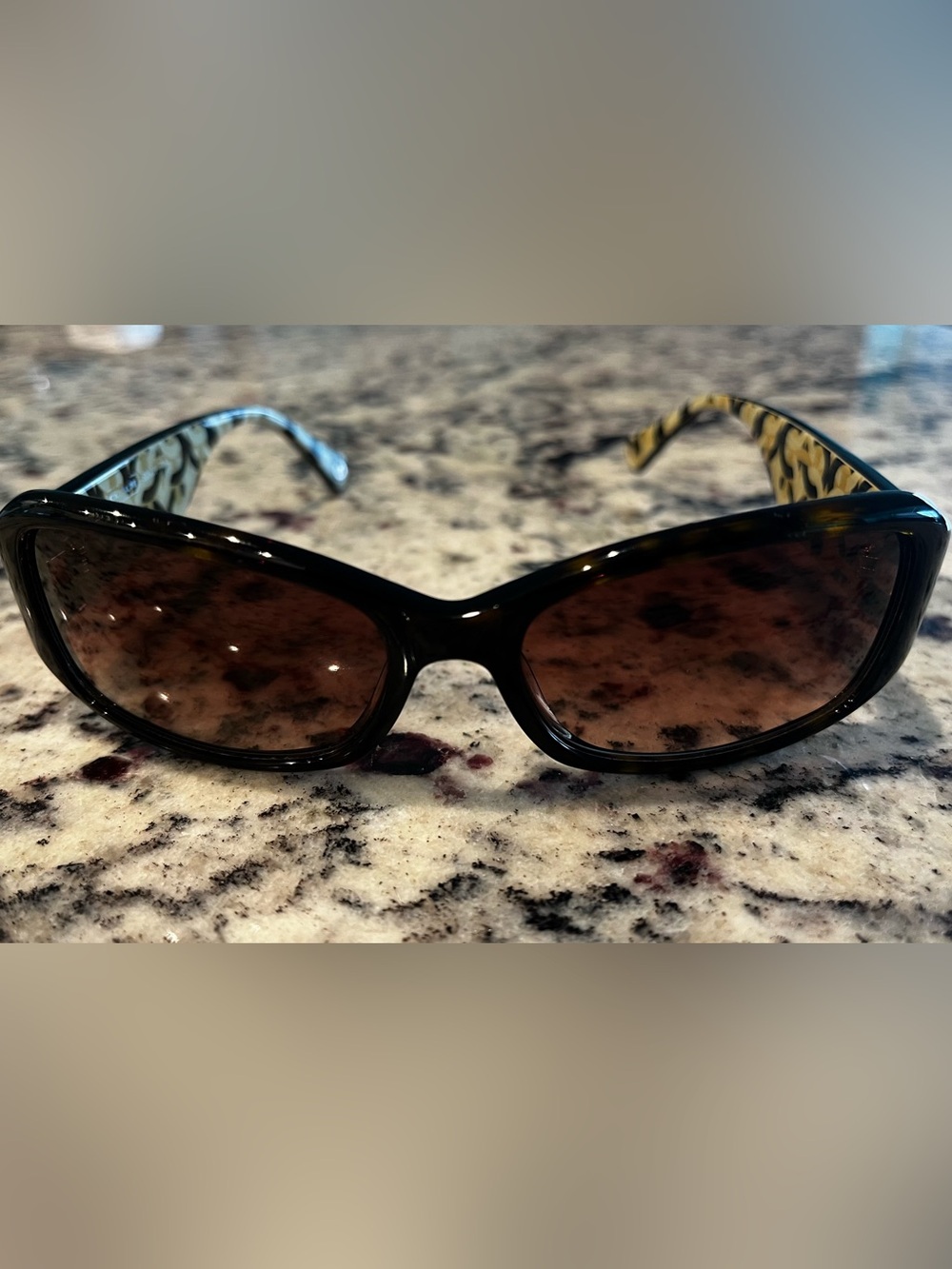 Coach S2009 Square Tortoise Gray Gold Women's Sunglasses